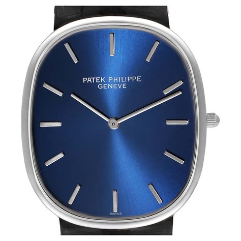 patek ellipse blue face|golden ellipse blue platinum watch.